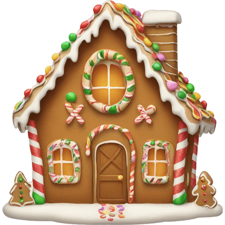 Cute gingerbread house emoji