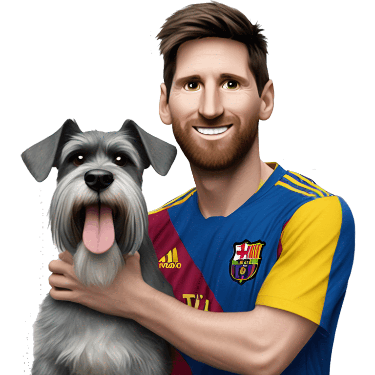 messi besando un perro schnauzer emoji