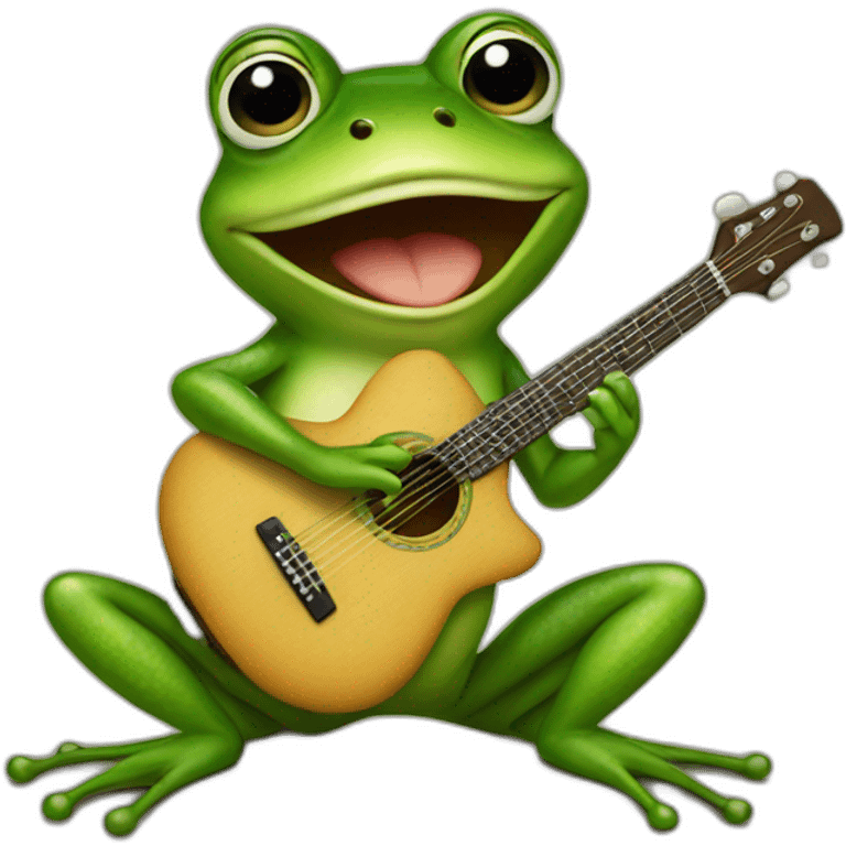 Frog with guitar emoji