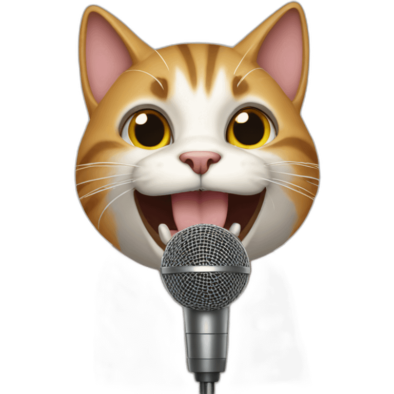 cat singing into mic emoji