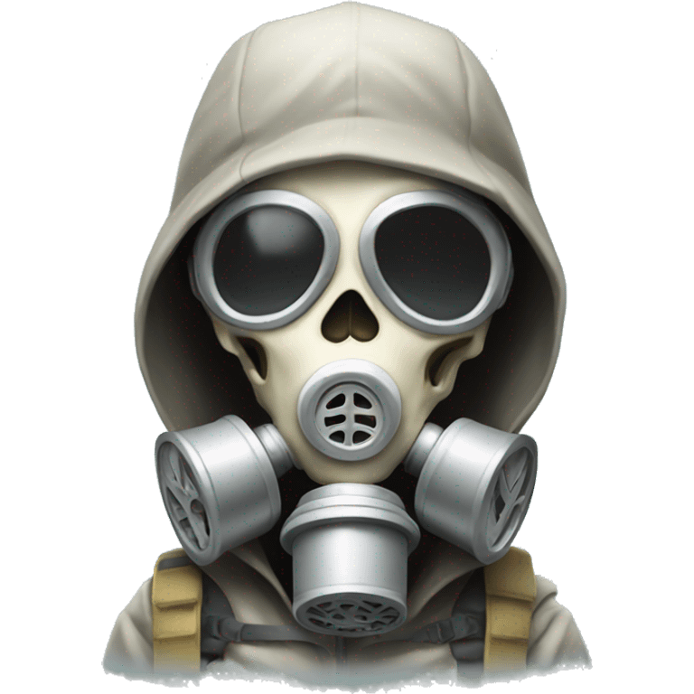 Skeleton wearing a gas mask emoji