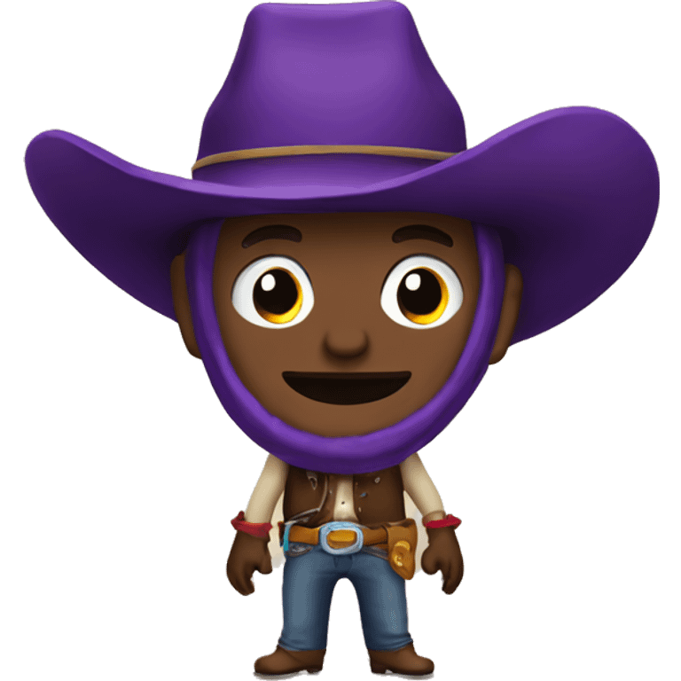 cowboy with an eggplant emoji