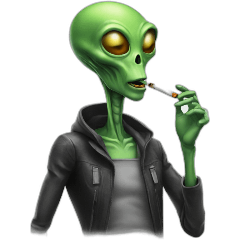 alien smoking emoji