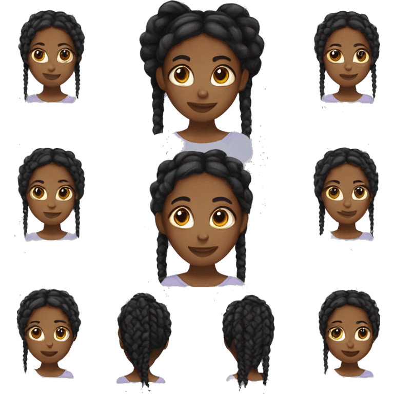 Black girl with braids  emoji