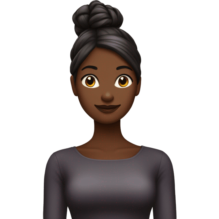 Femme noir avec chignon boit un chocolat emoji