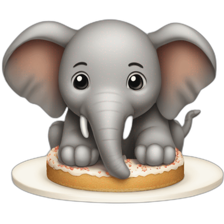 Éléphant renard gâteau  emoji