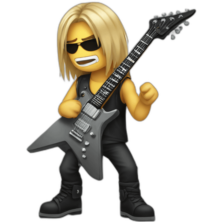 Heavy metal guitar player emoji