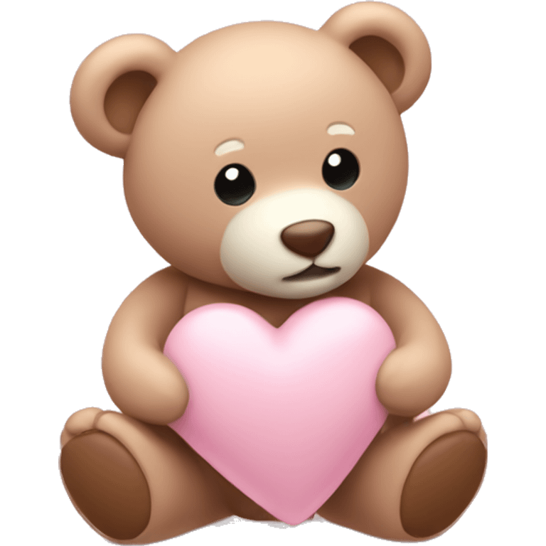 Light pink heart with teddy bear emoji