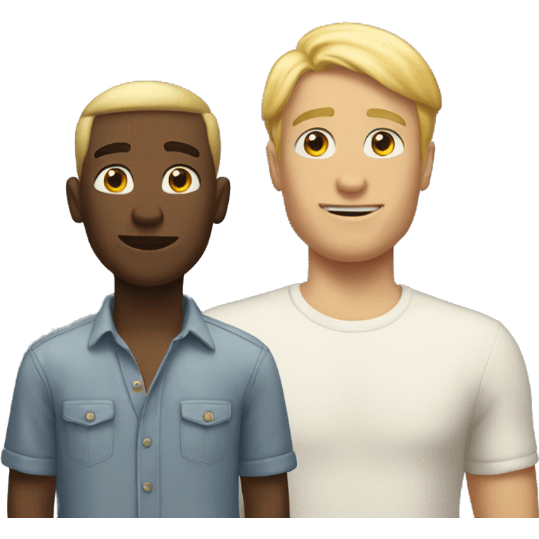 short blond guy standing next to tall blond guy emoji