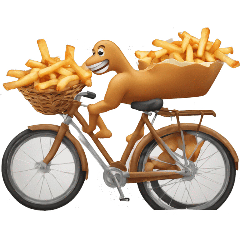 Poutine en vélo  emoji