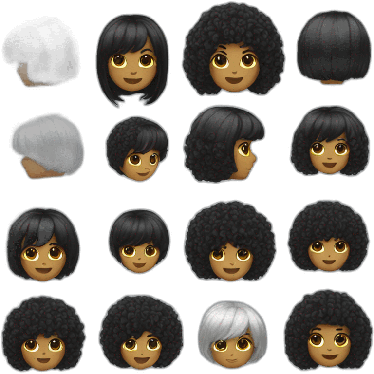 black wig emoji