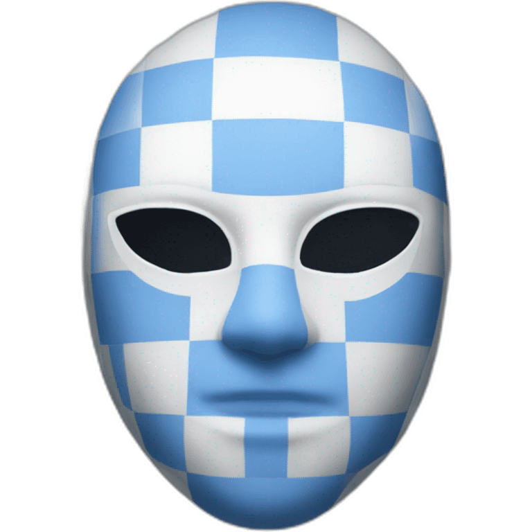 mask white blue white check emoji