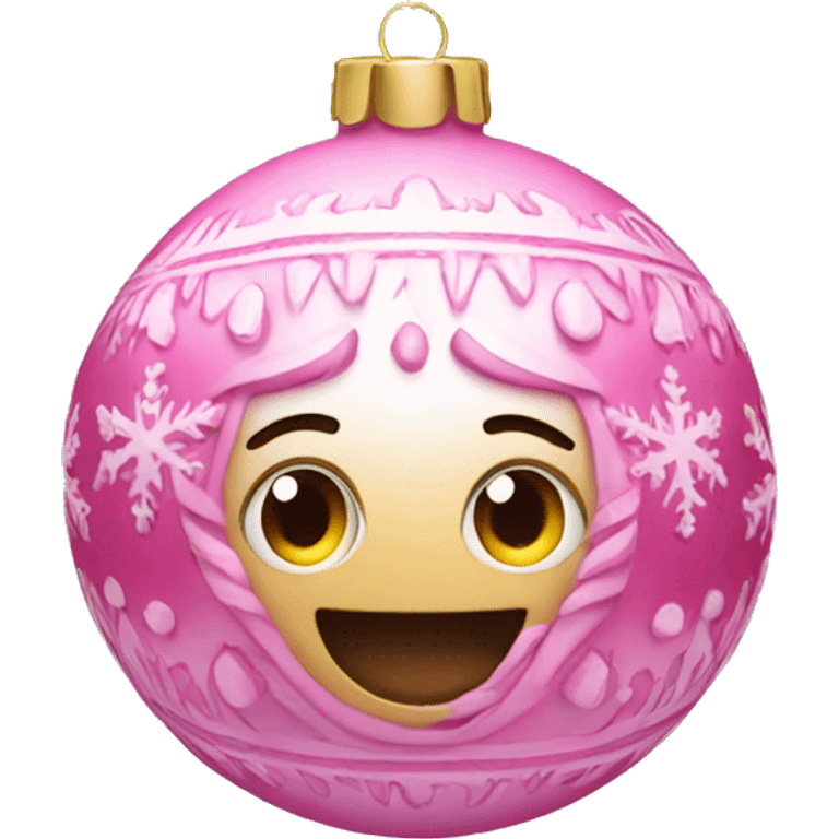 Pink ornament, Christmas  emoji