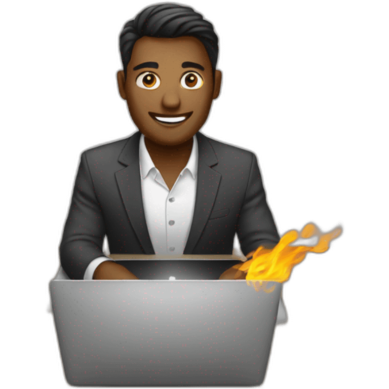 business roaster with laptop emoji