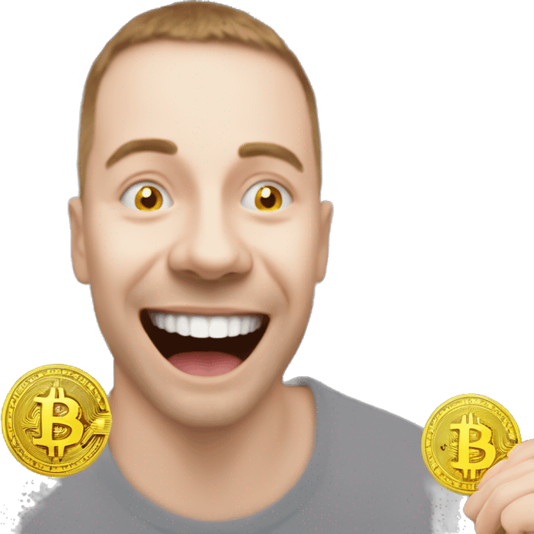 smily face with bitcoin eyes emoji