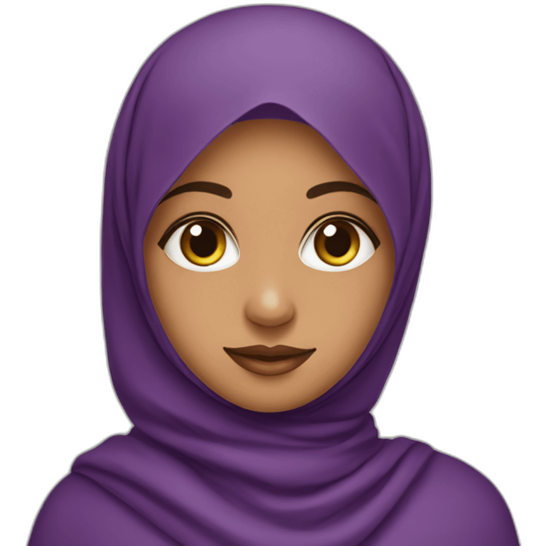 a beautiful south indian girl wearing hijab and purple dress emoji