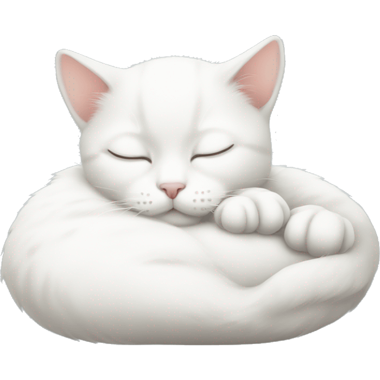 Baby white cat sleeping  emoji