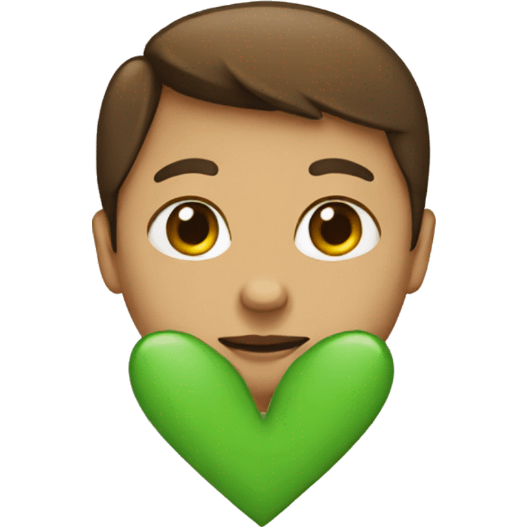 Half green half brown heart  emoji