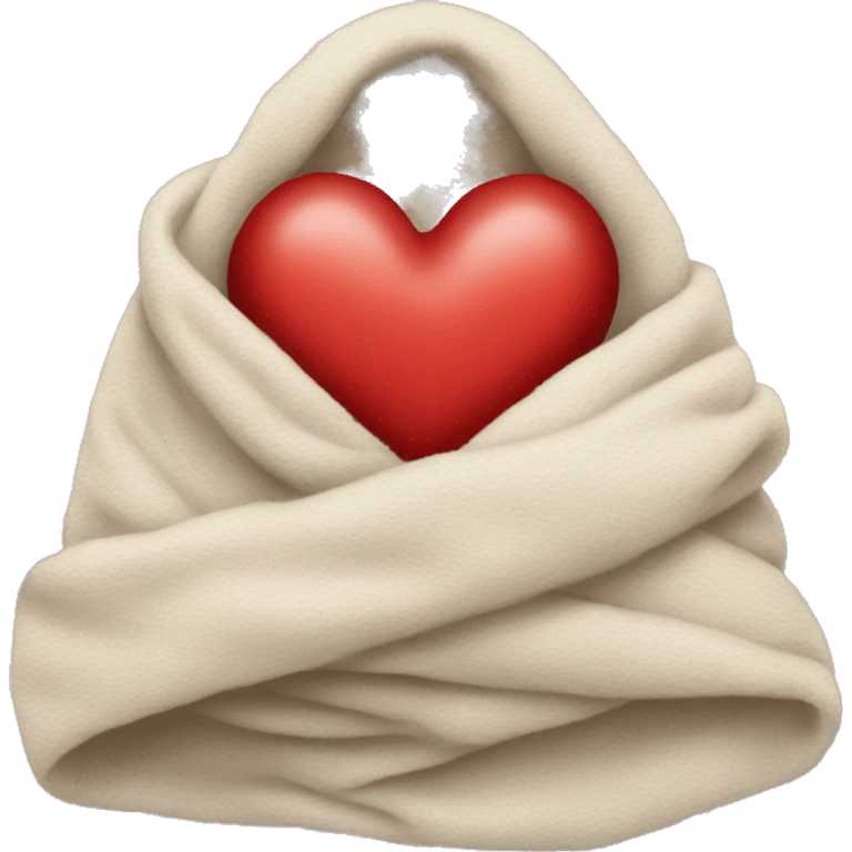 A heart wrapped in a blanket emoji