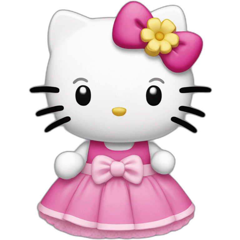 Hello kitty using iphone emoji