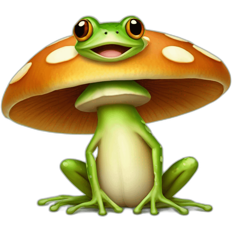 A frog living under a mushroom emoji