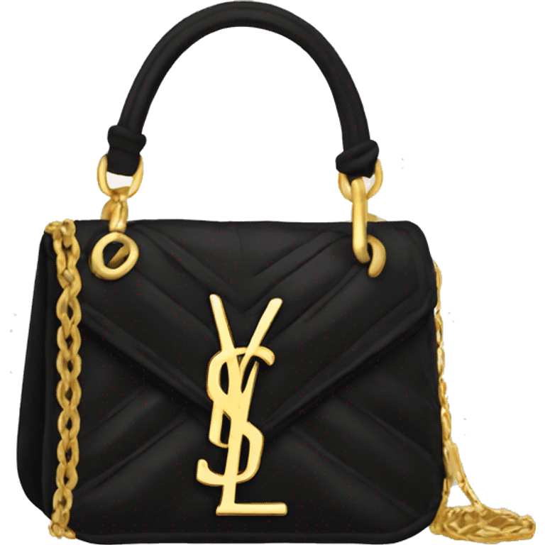 Black and white YSL purse with gold chain  emoji