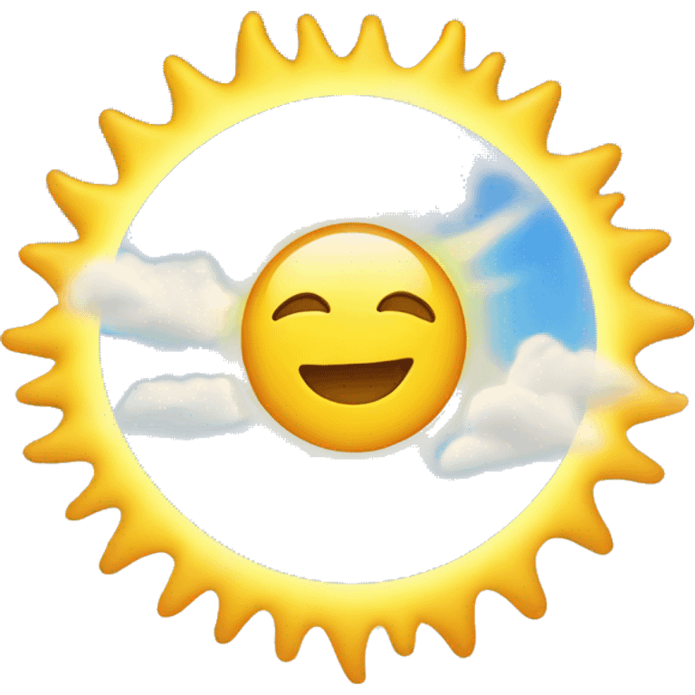 sun shining in the sky with clouds emoji