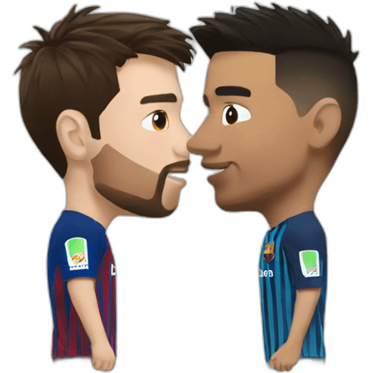 messi and ronaldo kissing emoji