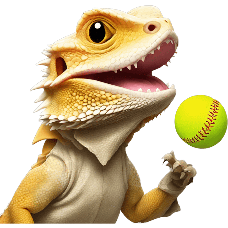 Bearded dragon playing softball emoji