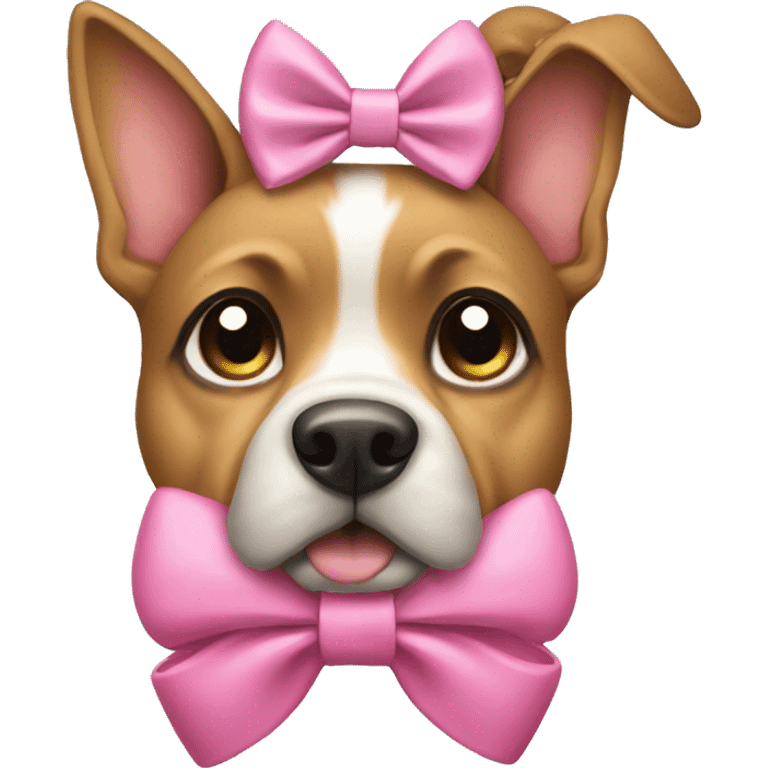 A Dog with a pink bow emoji