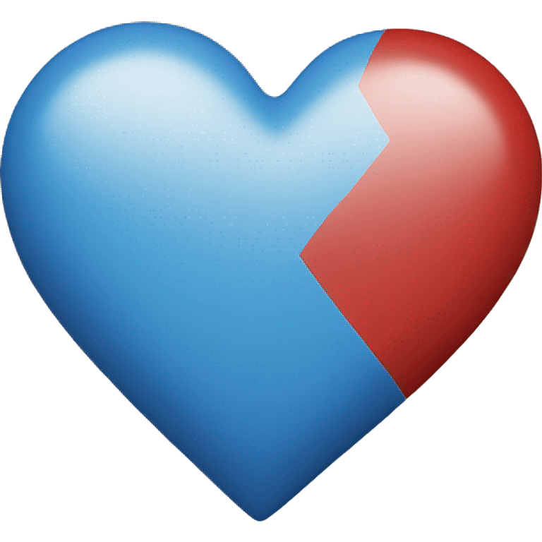 Half blue and half red heart emoji