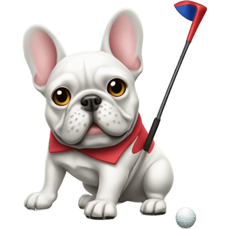 French bulldog golf emoji