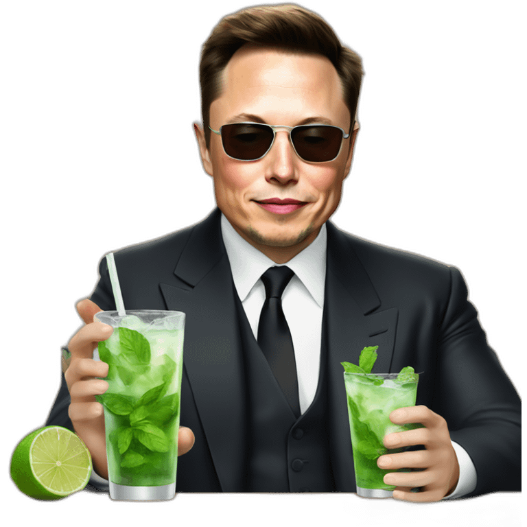 elon musk drink mojito emoji