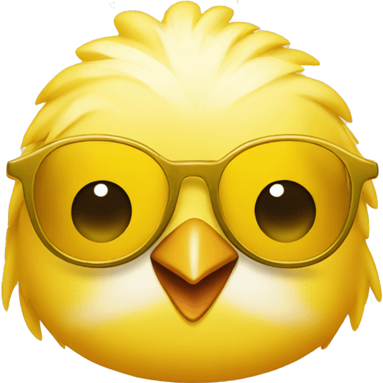 Yellow chick wearing sun classes emoji