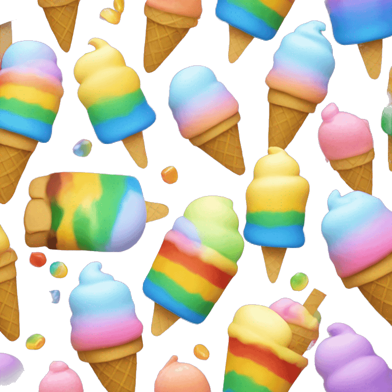 rainbow ice cream  emoji