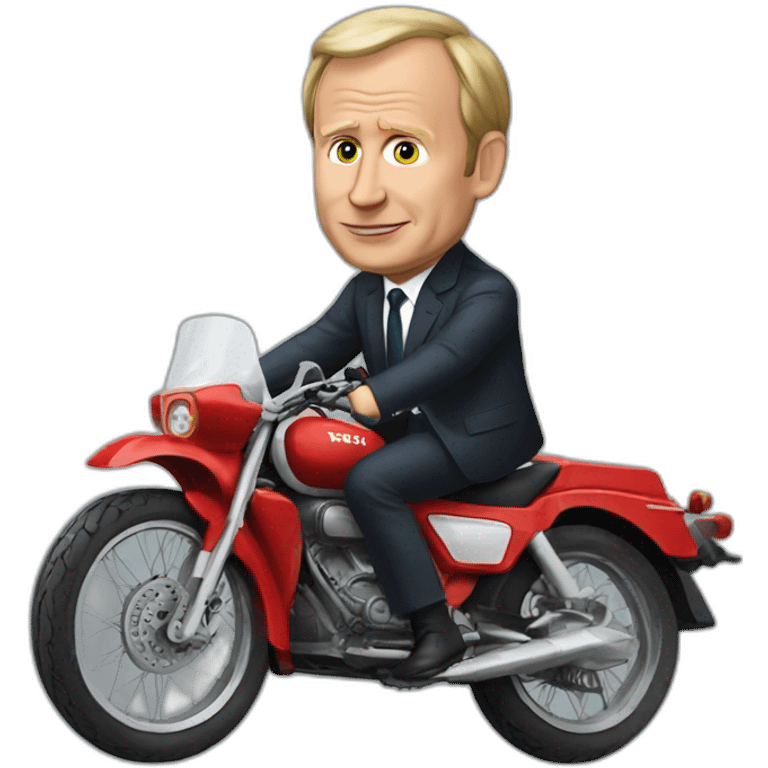 Vladimir Poutine riding Emmanuel Macron emoji