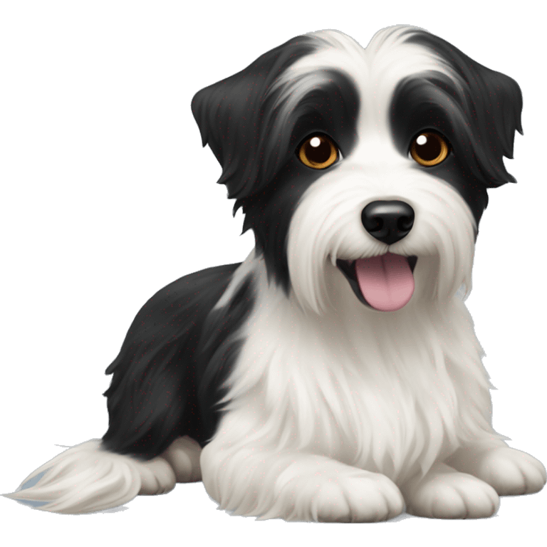 black & white havanese dog and carolina dog  emoji