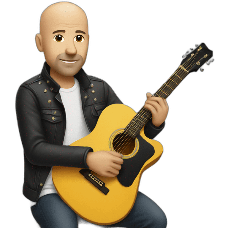 Bald Man with guitar emoji