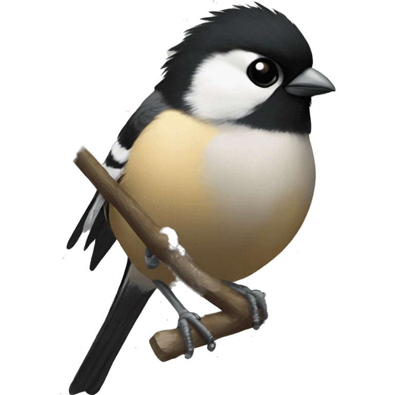 Black-headed tit bird emoji