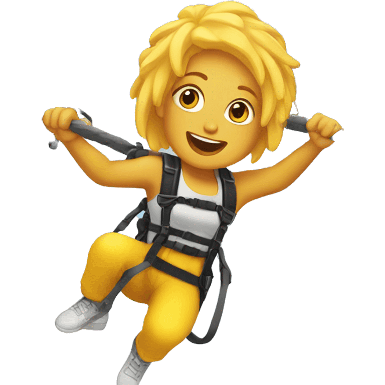 woman with yellow hair, mixed skin, does a bungee jump emoji