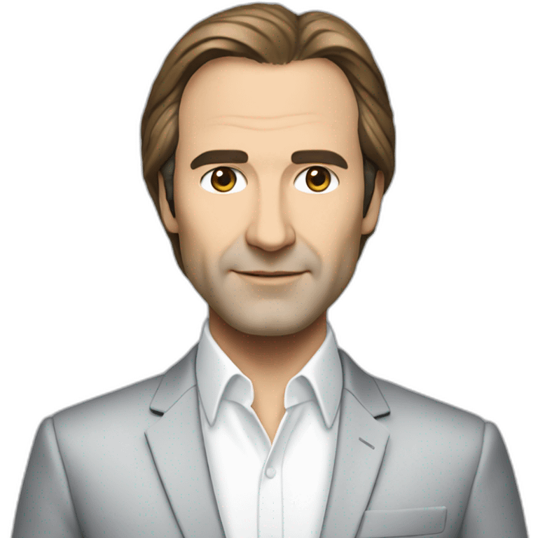 Xavier Niel from Free face with white tee-shirt and blazer emoji