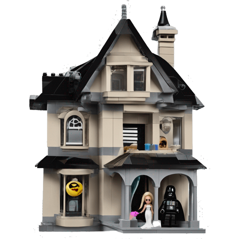 Lego Darth Vader and Barbie’s very dusty old disturbing disgusting ghostly haunted horror dream house mansion  emoji