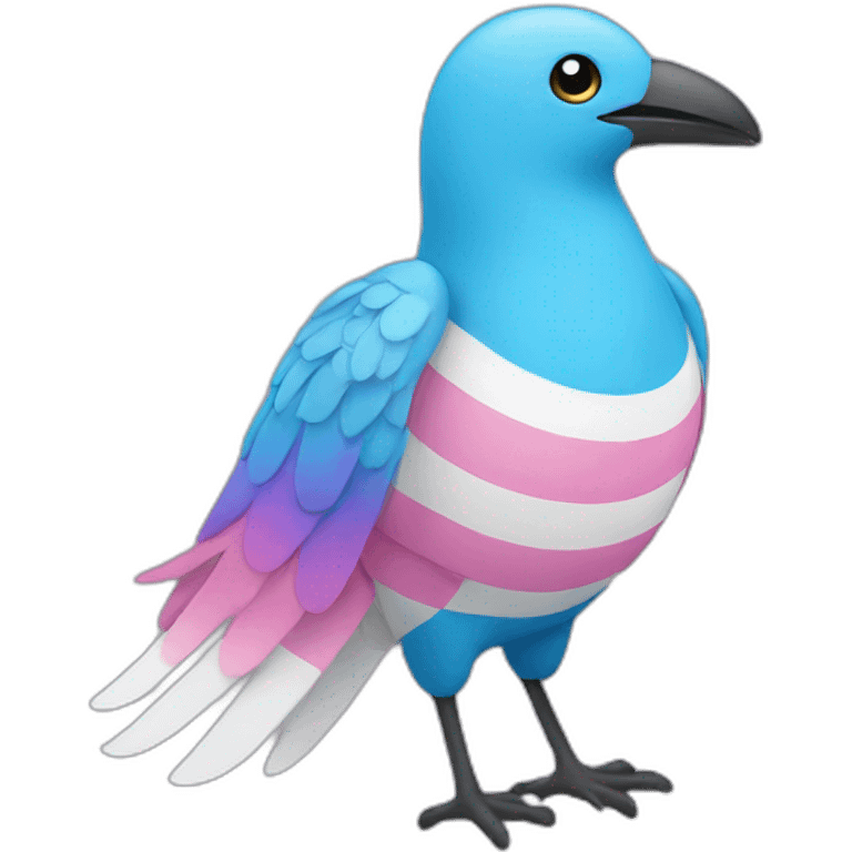 trans flag bird emoji