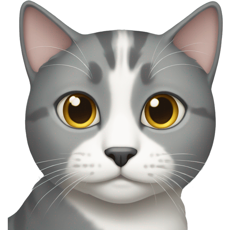 Grey and white cat emoji