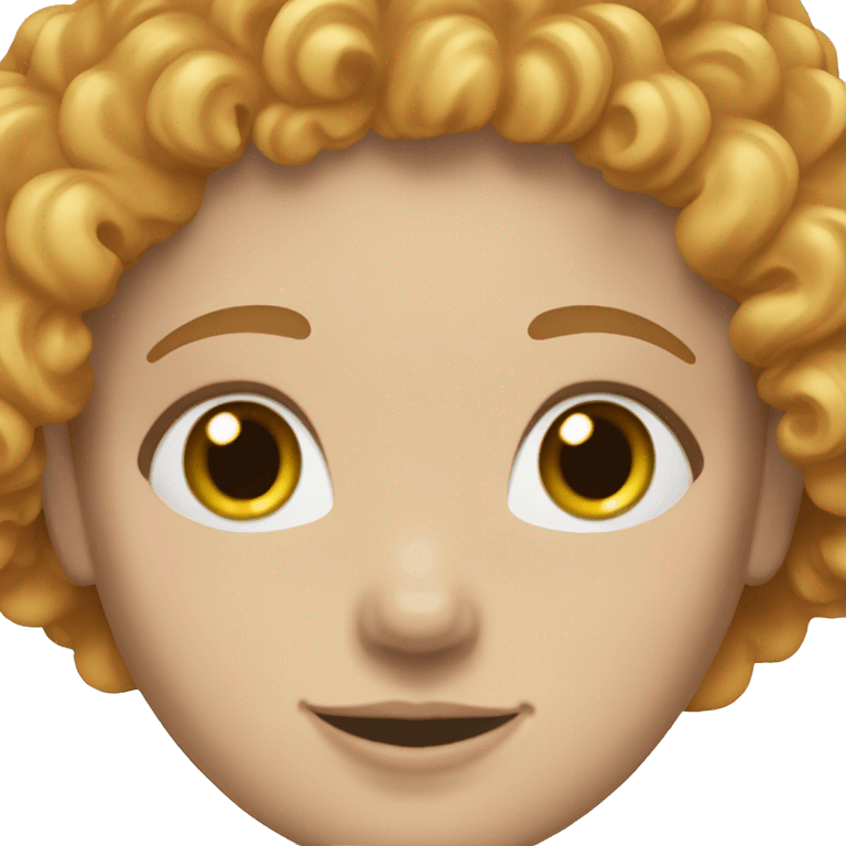 White a girl with curly strawberry blond hair, size 10 and happy emoji