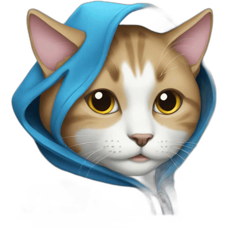 blue hood cat emoji