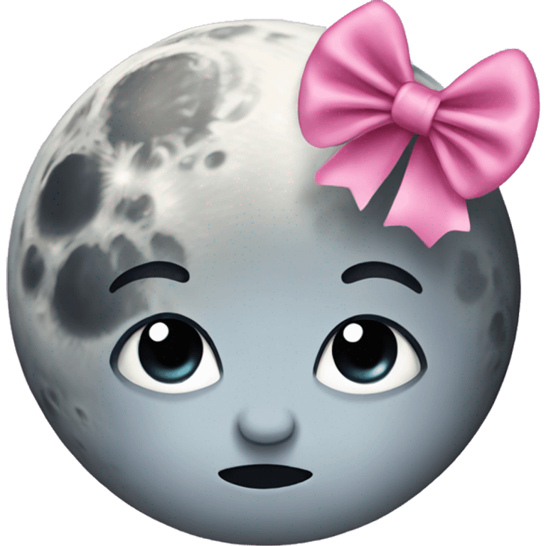 moon with pink bow on head  emoji