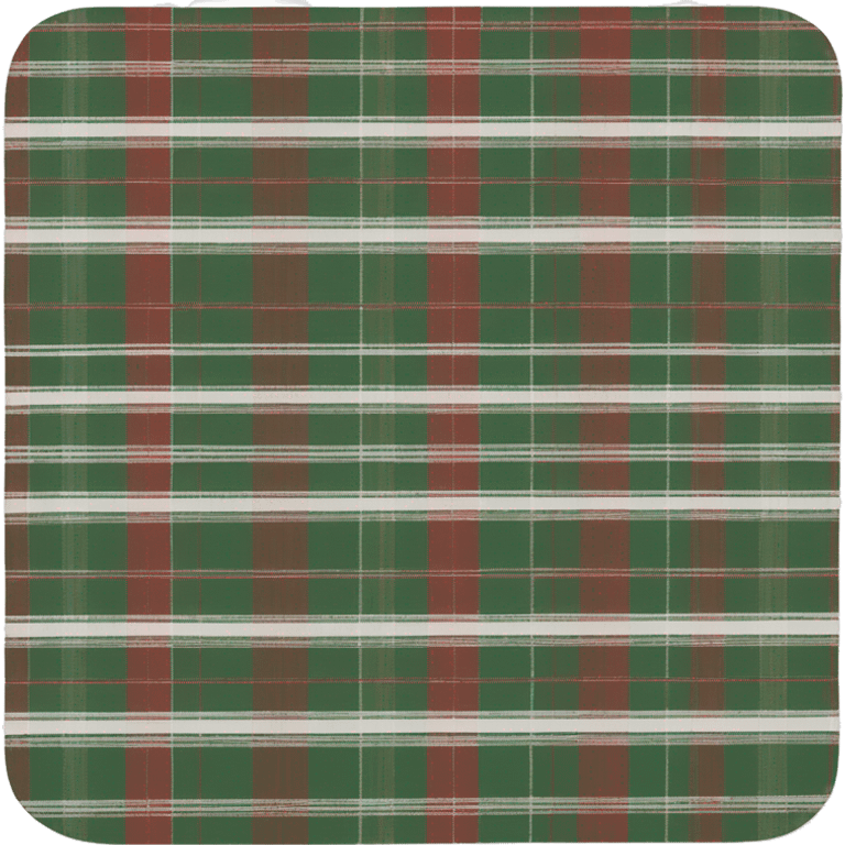 Realistic green,red,and white plaid flat place mat. emoji