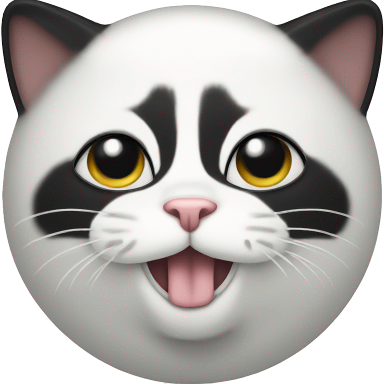 Tuxedo cat playing emoji