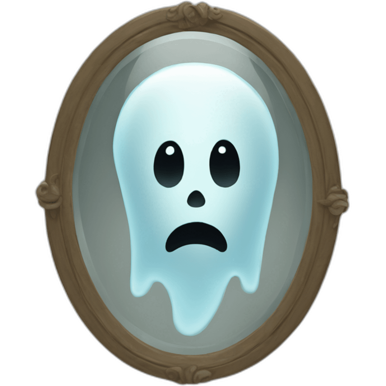 a face of a ghost in a mirror emoji